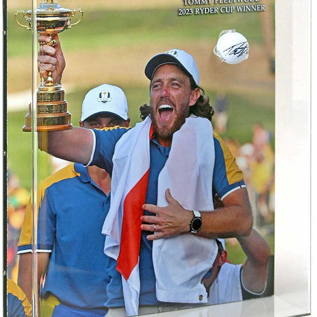 Tommy Fleetwood Golf Memorabilia Signed Ball Display Ryder Cup 2023