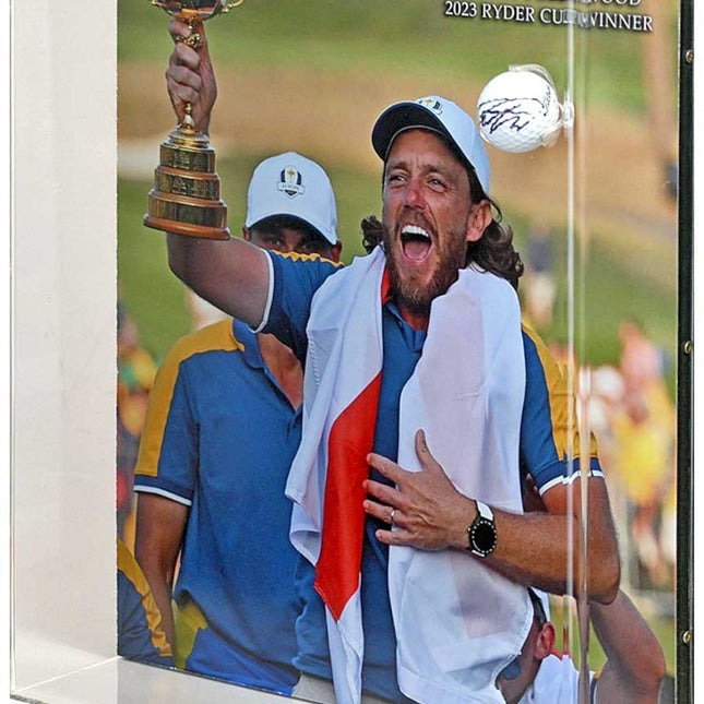 Tommy Fleetwood Golf Memorabilia Signed Ball Display Ryder Cup 2023