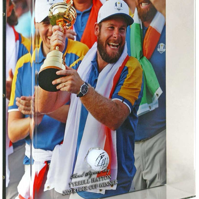 Tyrrell Hatton Ryder Cup 2023 Winning Legend Hand Signed Golf Ball Display