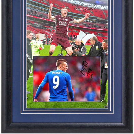 Jamie Vardy Leicester City Hand Signed Photograph Presentation 23x19" Framed