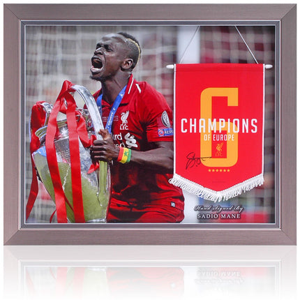 Sadio Mane Liverpool Legend Hand Signed Champions of Europe 2019 Presentation