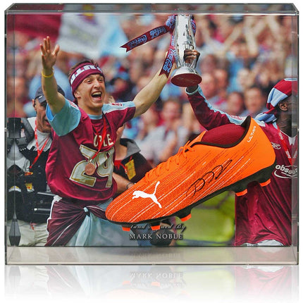 Mark Noble West Ham United Hand Signed Football Boot Play-Offs Display