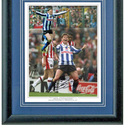 Chris Waddle Sheffield Wednesday Legend Hand Signed Montage 23x19" Framed