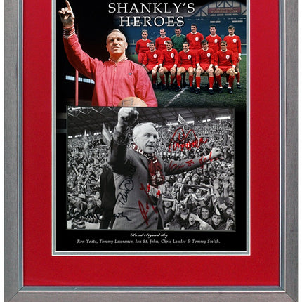 Bill Shankly Tribute Hand Signed by 5 Liverpool Legends Photograph 23x19" Framed