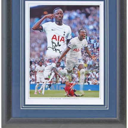 Pape Matar Sarr Tottenham Hotspur Hand Signed Montage 23x19" Framed