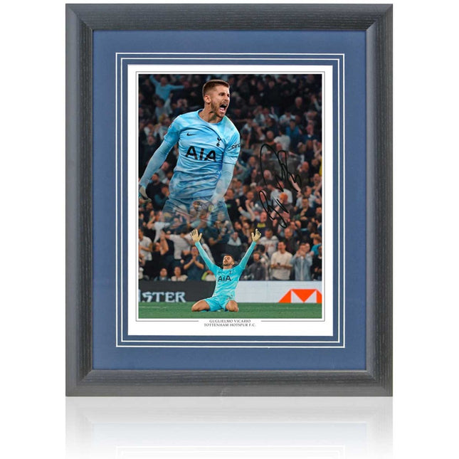 Guglielmo Vicario Tottenham Hotspur Hand Signed Montage 23x19" Framed