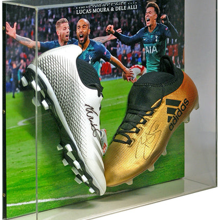 Lucas Moura and Dele Alli Tottenham Hotspur Hand Signed Football Boot Presentation