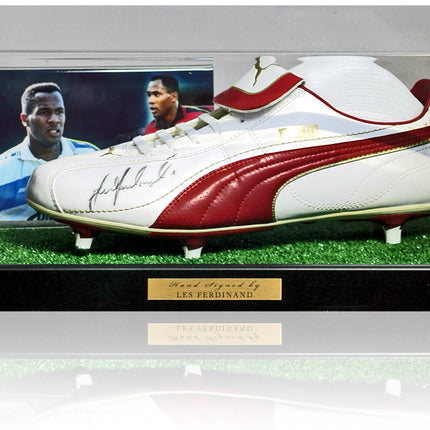 Les Ferdinand Queens Park Rangers Hand Signed Football Boot Display