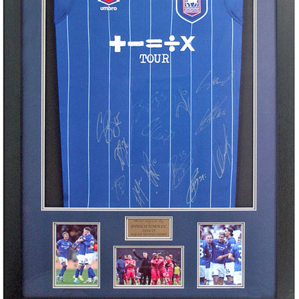 Ipswich Town FC 2024/25 Squad Hand Signed by 13 Football Shirt Display
