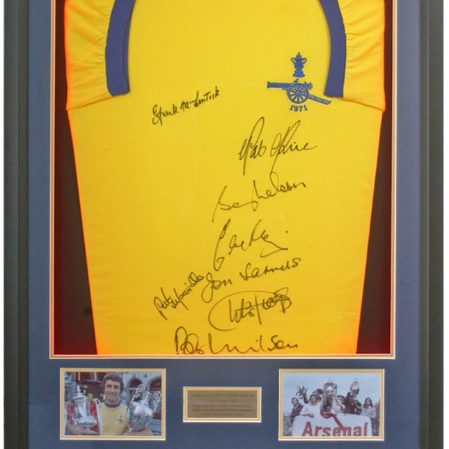 Arsenal 1971 Double Winners Squad LED Lit Shirt Hand Signed by 8 COA