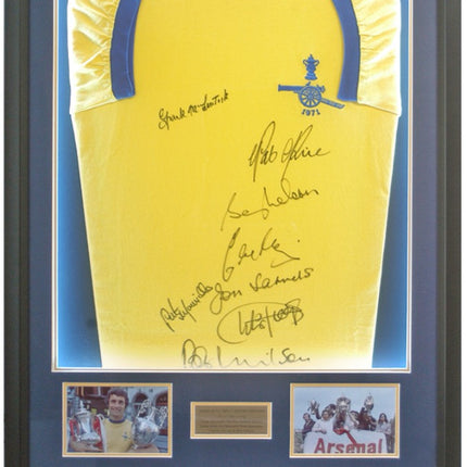 Arsenal 1971 Double Winners Squad LED Lit Shirt Hand Signed by 8 COA