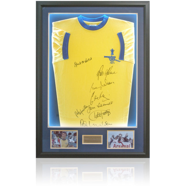 Arsenal 1971 Double Winners Squad LED Lit Shirt Hand Signed by 8 COA