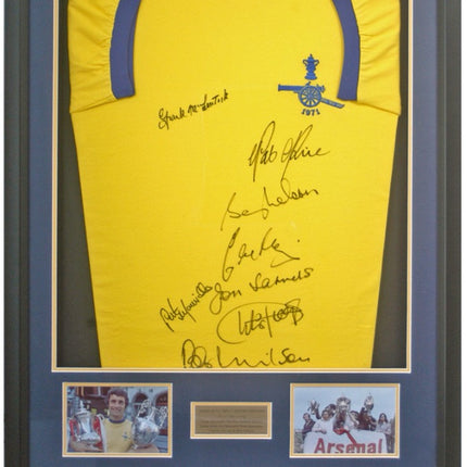 Arsenal 1971 Double Winners Squad LED Lit Shirt Hand Signed by 8 COA