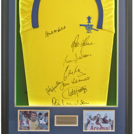 Arsenal 1971 Double Winners Squad LED Lit Shirt Hand Signed by 8 COA