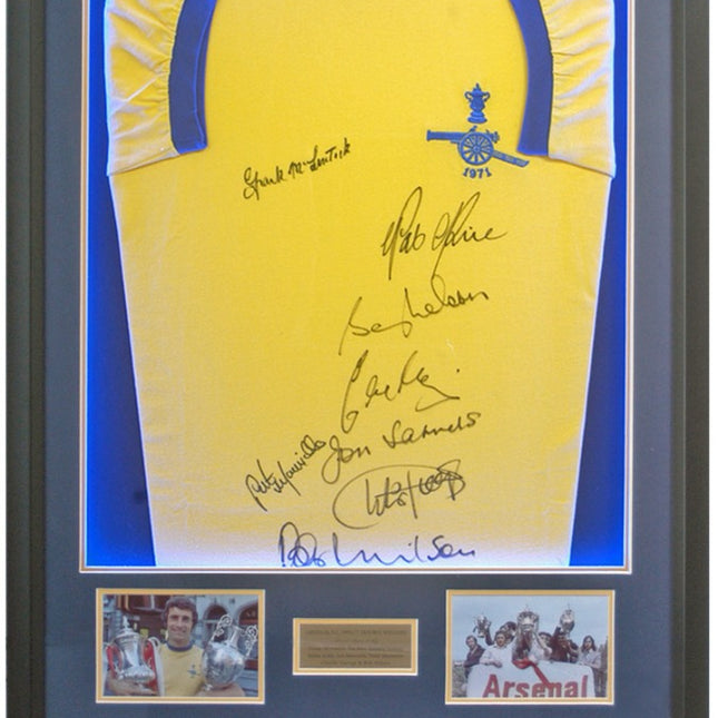 Arsenal 1971 Double Winners Squad LED Lit Shirt Hand Signed by 8 COA