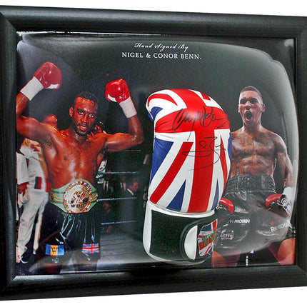 Nigel and Conor Benn Hand Signed Boxing Glove Dome Display