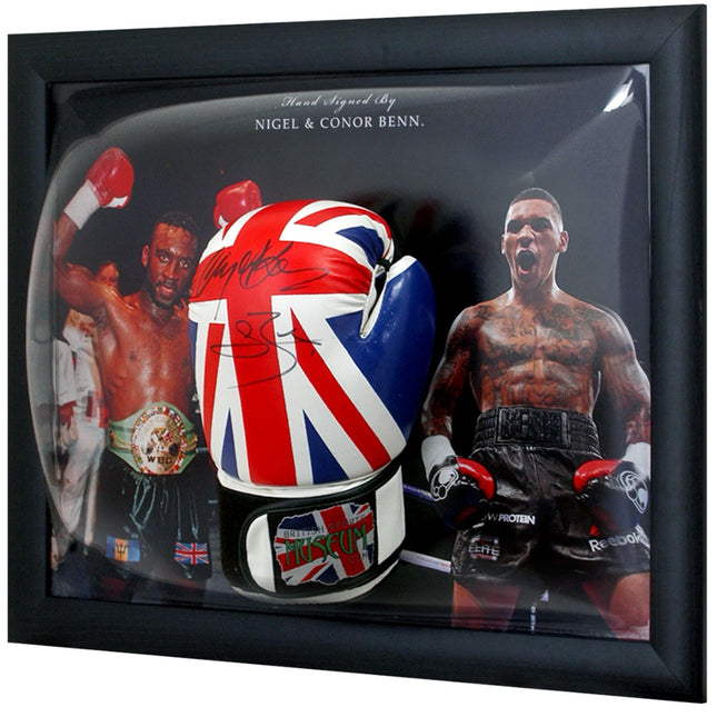 Nigel and Conor Benn Hand Signed Boxing Glove Dome Display