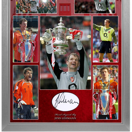 Jens Lehmann Arsenal Legend Hand Signed Montage Presentation 23x19" Framed