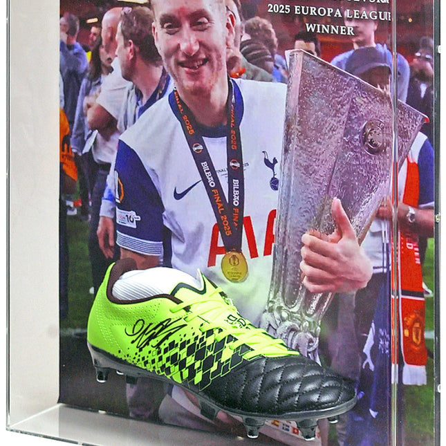Dejan Kulusevski Tottenham Hotspur Europa League Winner Football Hand Signed Boot Display