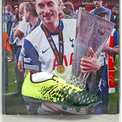 Dejan Kulusevski Tottenham Hotspur Europa League Winner Football Hand Signed Boot Display