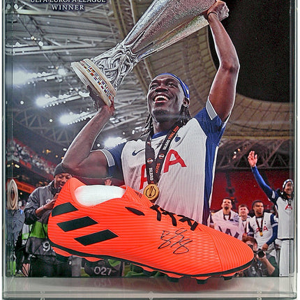 Yves Bissouma Tottenham Hotspur Europa League Winner Hand Signed Football Boot Display COA