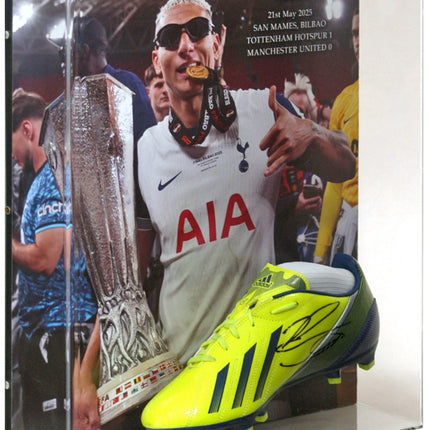Richarlison Tottenham Hotspur 2025 Europa League Winner Hand Signed Football Boot Display