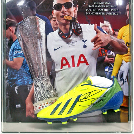 Richarlison Tottenham Hotspur 2025 Europa League Winner Hand Signed Football Boot Display