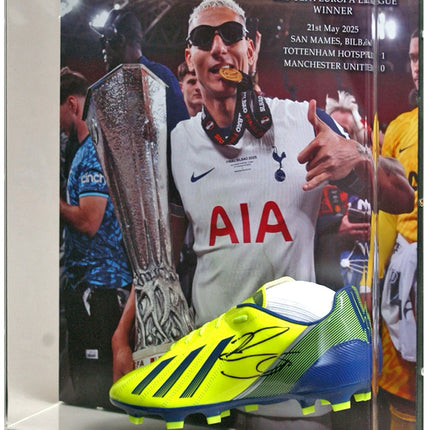 Richarlison Tottenham Hotspur 2025 Europa League Winner Hand Signed Football Boot Display