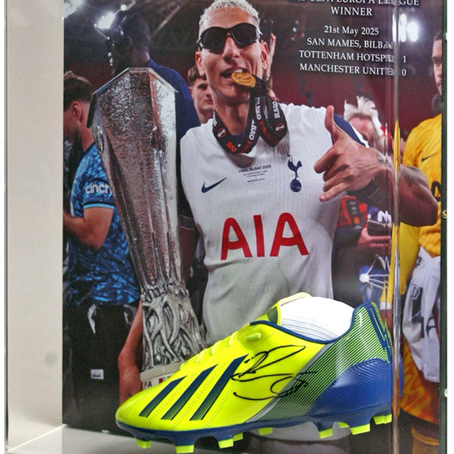 Richarlison Tottenham Hotspur 2025 Europa League Winner Hand Signed Football Boot Display