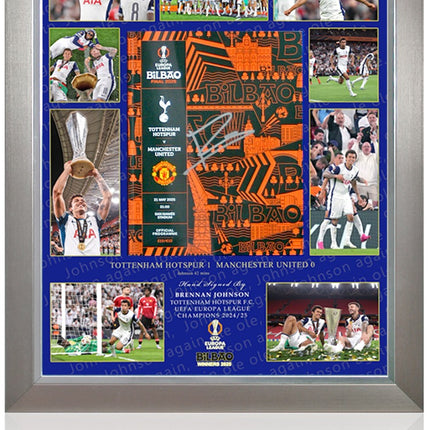 Brennan Johnson Signed Europa League Final Programme | Framed Spurs Memorabilia