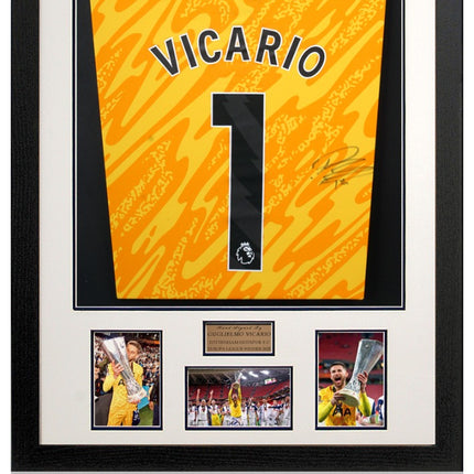 Guglielmo Vicario Tottenham Hotspur Hand Signed Europa League Winner Shirt