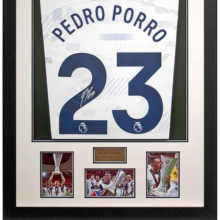 Pedro Porro Tottenham Hotspur Europa League Winner Hand Signed Shirt