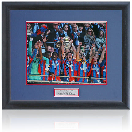 Joel Ward Crystal Palace 2025 FA Cup Winner Hand Signed Photograph 23x19" Framed
