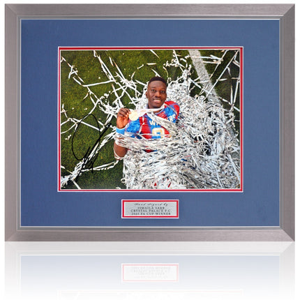 Ismaila Sarr Crystal Palace 2025 FA Cup Winner Hand Signed Photograph 23x19" Framed