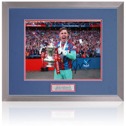 Dean Henderson Crystal Palace 2025 FA Cup Winner Hand Signed Photograph 23x19" Framed