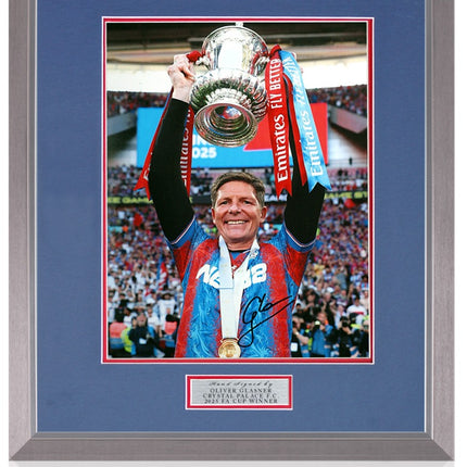 Oliver Glasner Crystal Palace 2025 FA Cup Winner Hand Signed Photograph 23x19" Framed