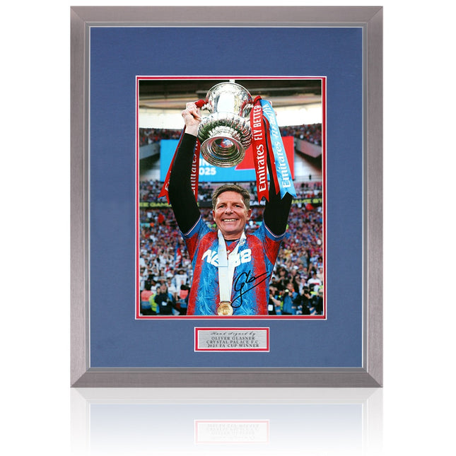 Oliver Glasner Crystal Palace 2025 FA Cup Winner Hand Signed Photograph 23x19" Framed