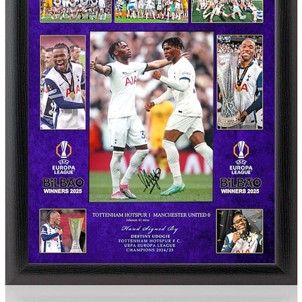 Destiny Udogie Tottenham Hotspur Hand Signed Europa League Winner Large Presentation