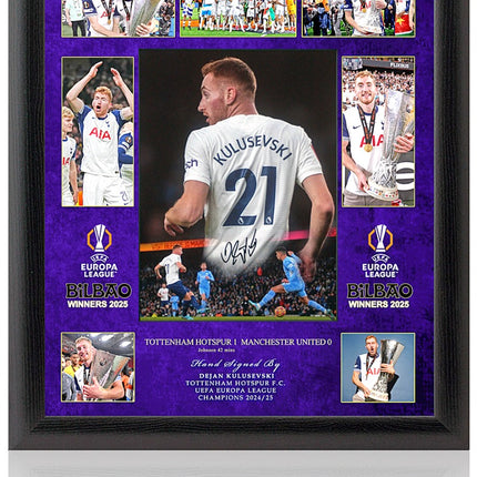 Dejan Kulusevski Tottenham Hotspur Hand Signed Europa League Winner Large Presentation