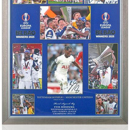 Yves Bissouma Tottenham Hotspur Hand Signed Europa League Winner Photograph 23x19" Framed