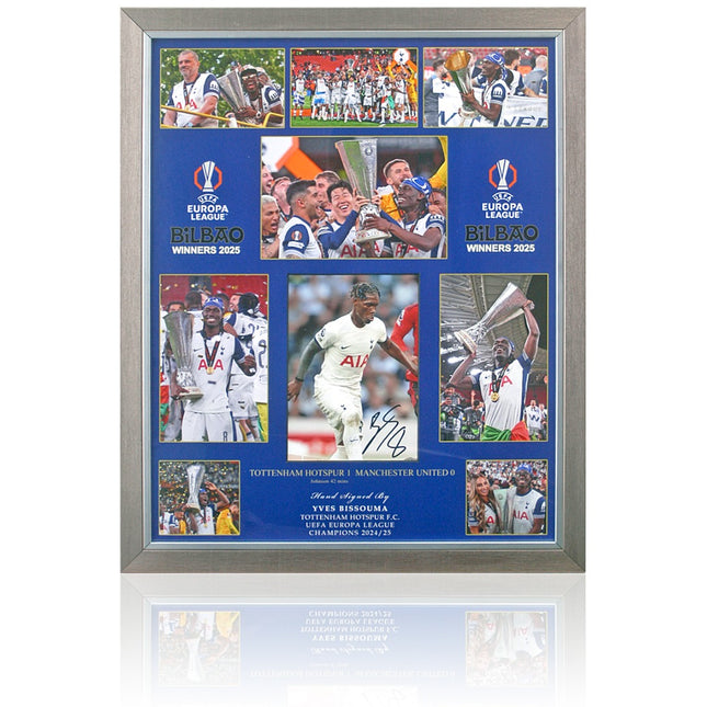 Yves Bissouma Tottenham Hotspur Hand Signed Europa League Winner Photograph 23x19" Framed