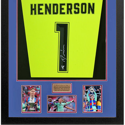 Dean Henderson Crystal Palace 2025 FA Cup Winner Hand Signed Framed Goalkeeprs Shirt