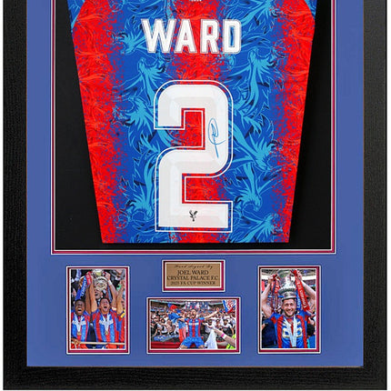 Joel Ward Crystal Palace 2025 FA Cup Winner Hand Signed Framed Home Shirt