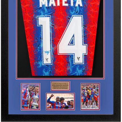Jean Philippe Mateta Crystal Palace 2025 FA Cup Winner Hand Signed Framed Home Shirt