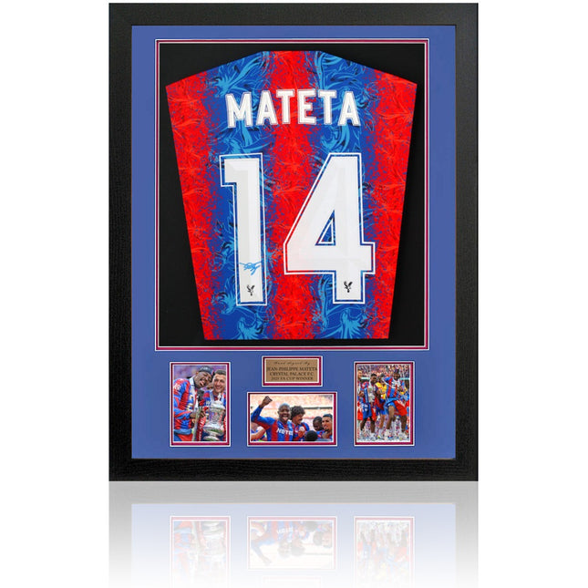 Jean Philippe Mateta Crystal Palace 2025 FA Cup Winner Hand Signed Framed Home Shirt