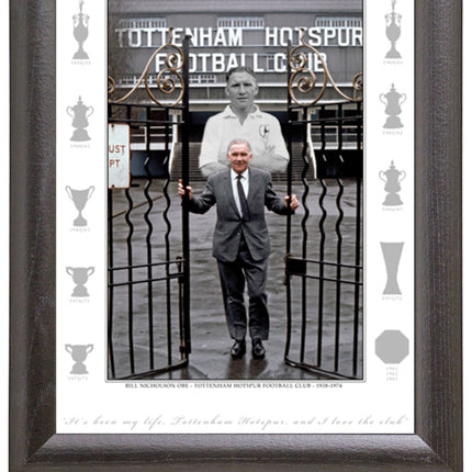 Bill Nicholson Gates Tottenham Hotspur Legend 19x15" Framed Photographic Tribute