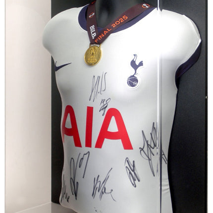 Tottenham Hotspur Hand Signed 2025 Europa League Winners Shirt Mannequin Display