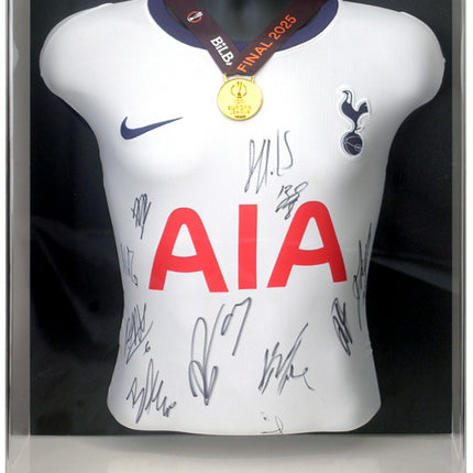 Tottenham Hotspur Hand Signed 2025 Europa League Winners Shirt Mannequin Display