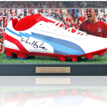 Conor Gallagher Charlton Athletic Hand Signed Football Boot in Display Case