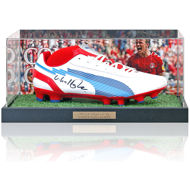 Conor Gallagher Charlton Athletic Hand Signed Football Boot in Display Case